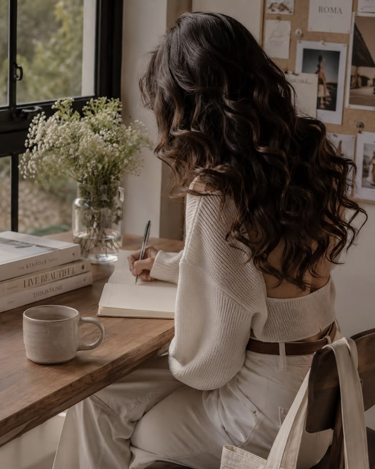 Journaling in quiet reflection.